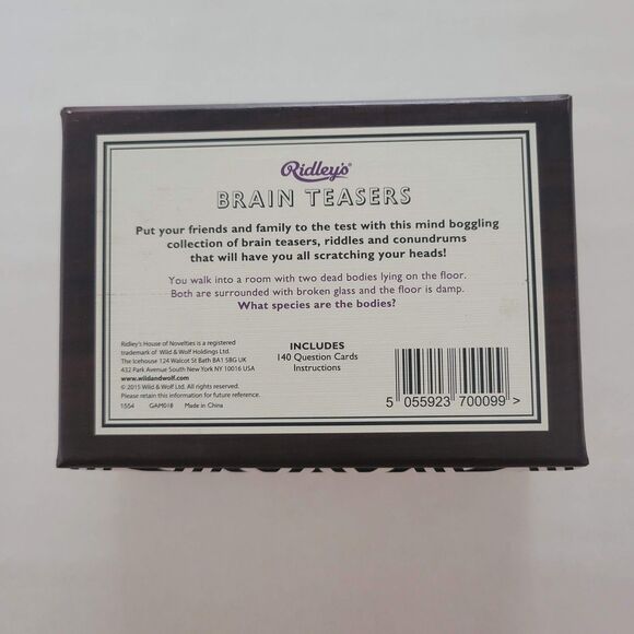 Brain Teasers Card Game ~ Ridley's Games Room - Picture 3 of 6